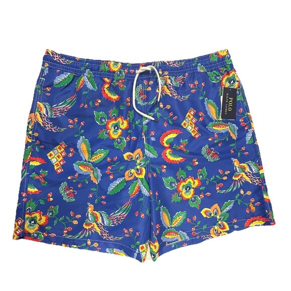 Polo Ralph Lauren Men’s 3XLT Swim Trunks Lined Shorts Pockets Drawstring Floral - Picture 1 of 11